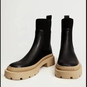 Mango Track Sole contrast Ankle Boots | Chelsea Boots